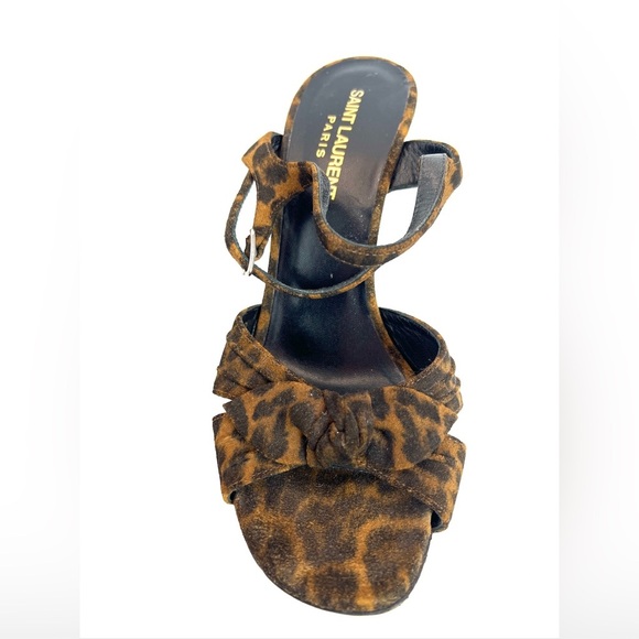 Saint laurent Bianca Leopard Print Sandal stilletos heel - Picture 1 of 8